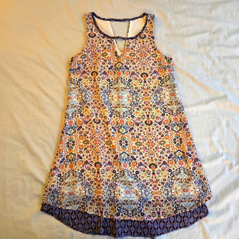 Xhilaration Multicolor Paisley Sleeveless Swingy Mini Dress Spring Vacation